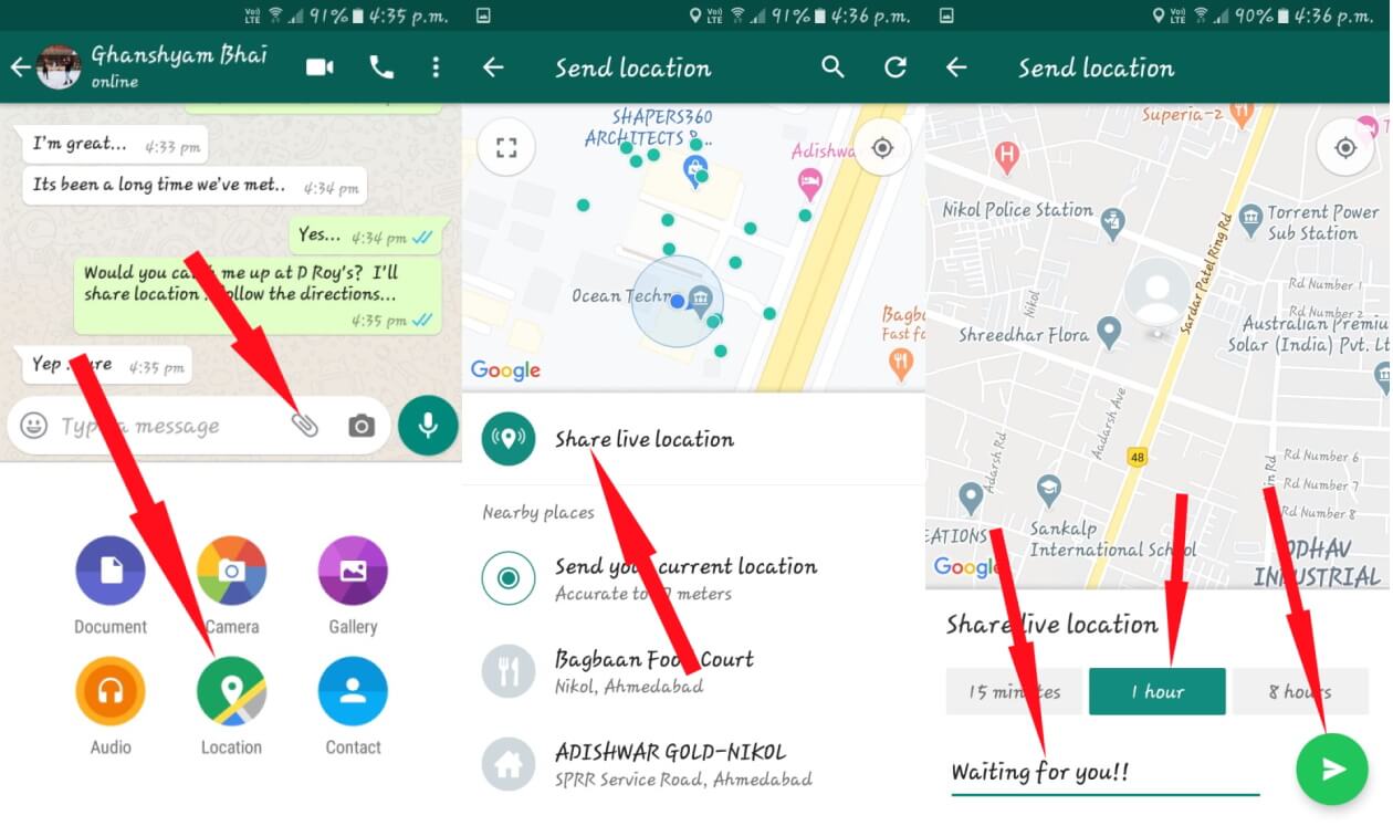 Location live whatsapp feature friend track step